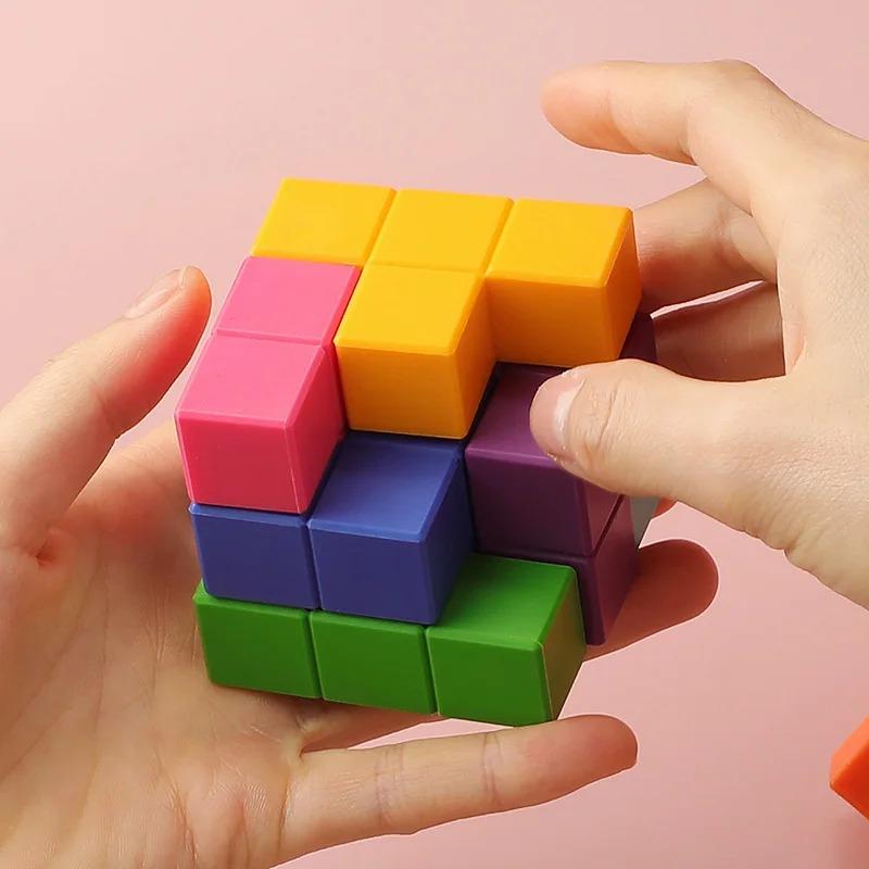 NEW 3D Wooden Soma Cube Toys Children Early Educational Building Block Montessori Puzzle Games Toys Brain Storm Game Sensory Toy
