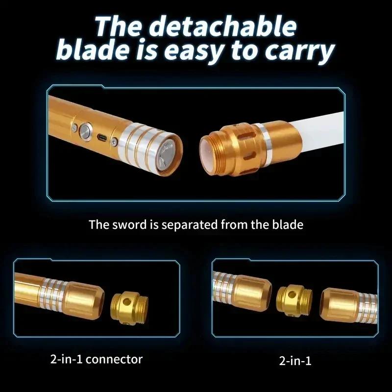 Upgraded Version Gravity Sensing Lightsaber 2 In 7-color Metal Laser Sword Rechargeable Toy Party Glow Swords Txqsaber