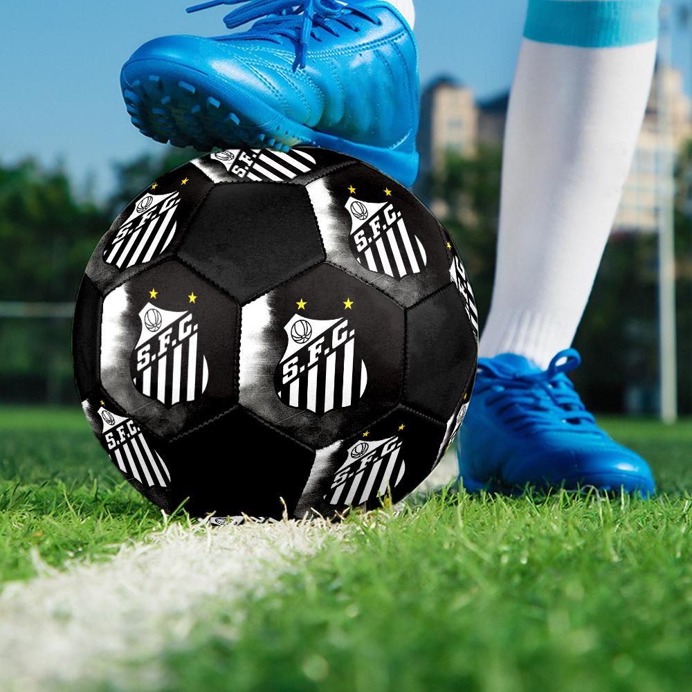 Santos FC Soccer Ball, Colorful, Suitable for All Ages, Machine-stitched, PVC Material, Competition Grade, Durable and High Bounce
