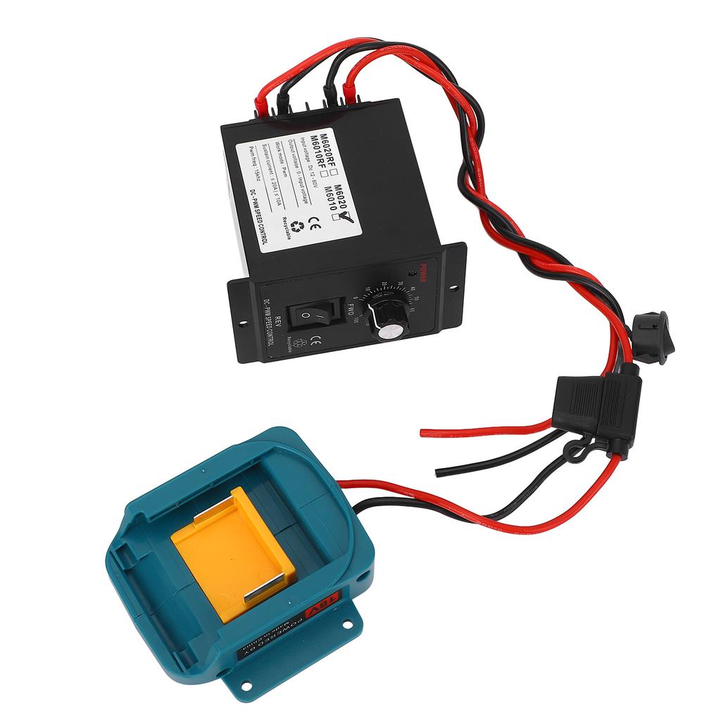 Batterieadapter Motor Drehzahlregler Kit DC PWM Bürsten Elektromotor Steuerschalter und Batterie