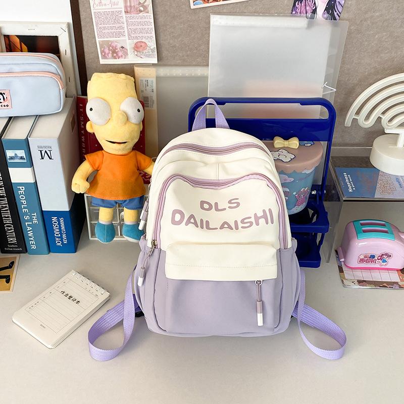 New schoolbag, student primary school high-value large-capacity backpack, children's small bag, women's travel spring outing backpack