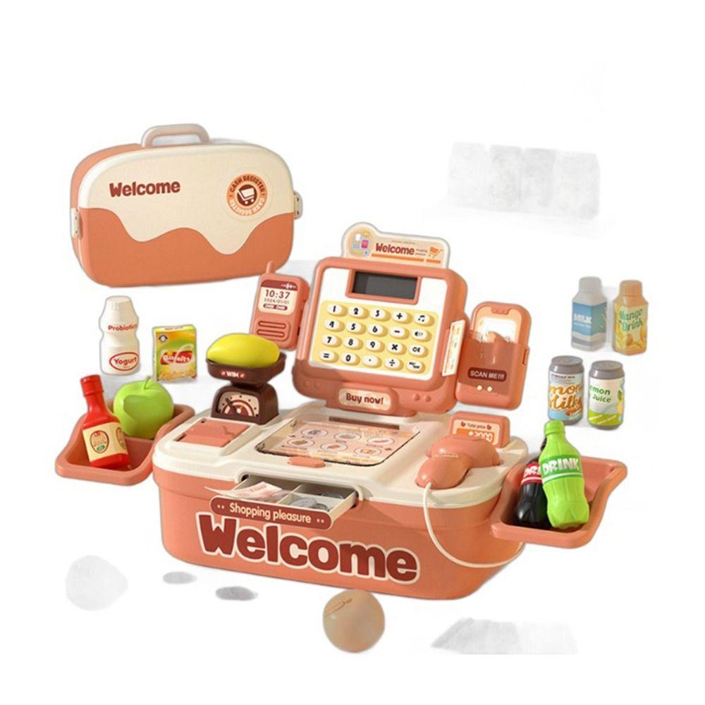 64PCS Imitation Design Simulated Cashier Toys Plastic Role Playing Game Toy  Family Fun