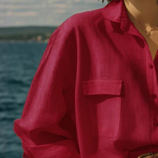 Dámské letní dvoudílné outfity Dlouhý rukáv Knoflíky Košile a šortky Set Ležérní Dovolená Pohodlné sady