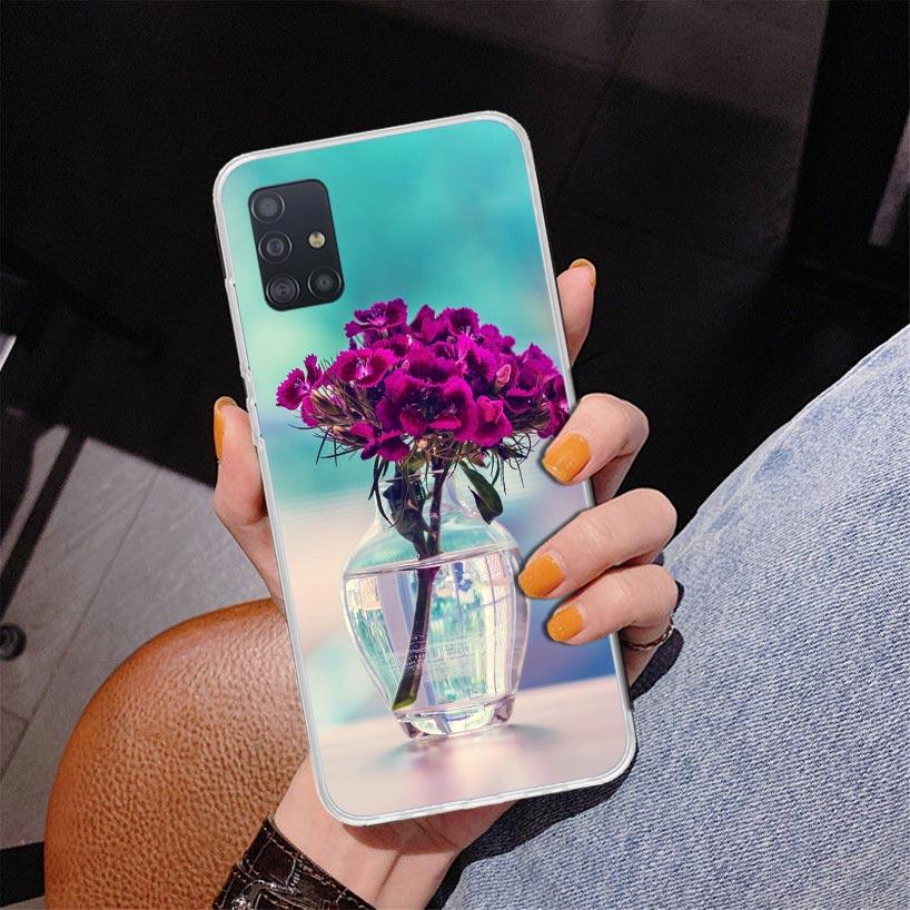 Purple Lavender Flowers Phnoe Case for Samsung Galaxy A12 A22 A32 A42 A52 A51 A50S A20S A10S A41 A31 A21S A40 A30S A20E A71 A70