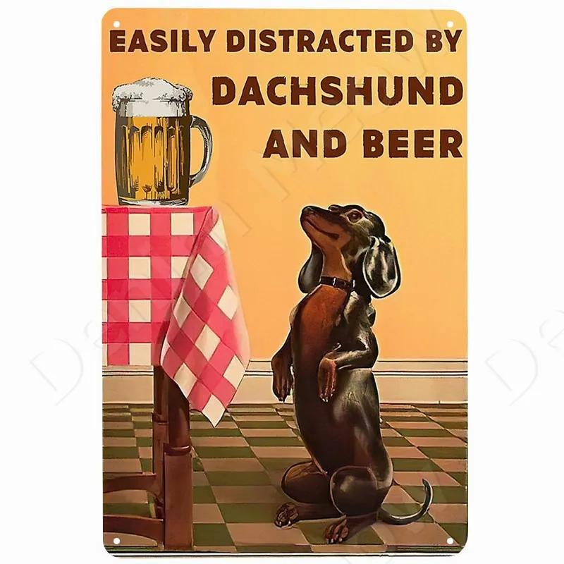 Cats and Wine Vintage Metal Sign Dog and Beer Wall Decoration for Bar Home Club Let Evening Be-Gin Tin Poster Funny Plate N46