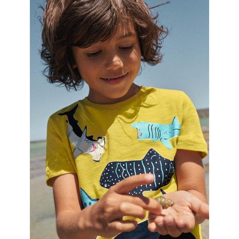 Children's Luminous Shark 26 Summer New Short-Sleeve Boys' Baby T-Shirt Pure Cotton Toddler Half-Sleeve Tee 8