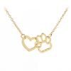 European American Dog Paw Heart Pendant Necklace, Alloy Short Necklace, Hot-Selling Design