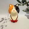 Handmade Wood Carving Cat Ornament Cartoon Hand Engraving Cat Decorations  Bookshelf Decor