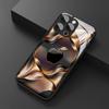 Black Golden For Apple Pattern Glass Material Phone Case For iPhone 17 16 15 14 Pro Max 13 12 11 16E 17Air 7 Plus XR XS X Cover