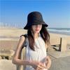 Korean-style hollow bucket hat, versatile for spring and summer, popular for outings, foldable, Japanese-style, large brim, sun protection, sunshade