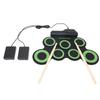 Electronic Drum Pad with 7 Practice Pads Headphone Jack Foldable Silicone Roll Up Drum with Pedal