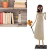 Vintage Iron Art Figurine Iron Desk Ornament Decor Statues Standing People Figurine  Office Desk