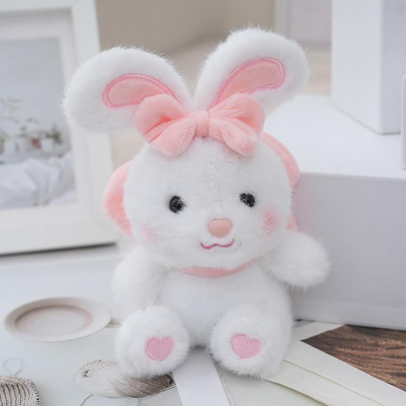 Adorable Plush Animal Keychain Realistic Bunny Doll Cute Bag Charm Stuffed Toy