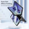 Plating with Glass Film Hinge Protection Case for Samsung Galaxy Z Fold 8 Ultra 7 6 5 4 3 Fold8 5G Bracket Holder Stand Cover