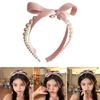 Long Ribbon Hairband Plain Color Bowknot Headband for Woman Makeup Wash Face