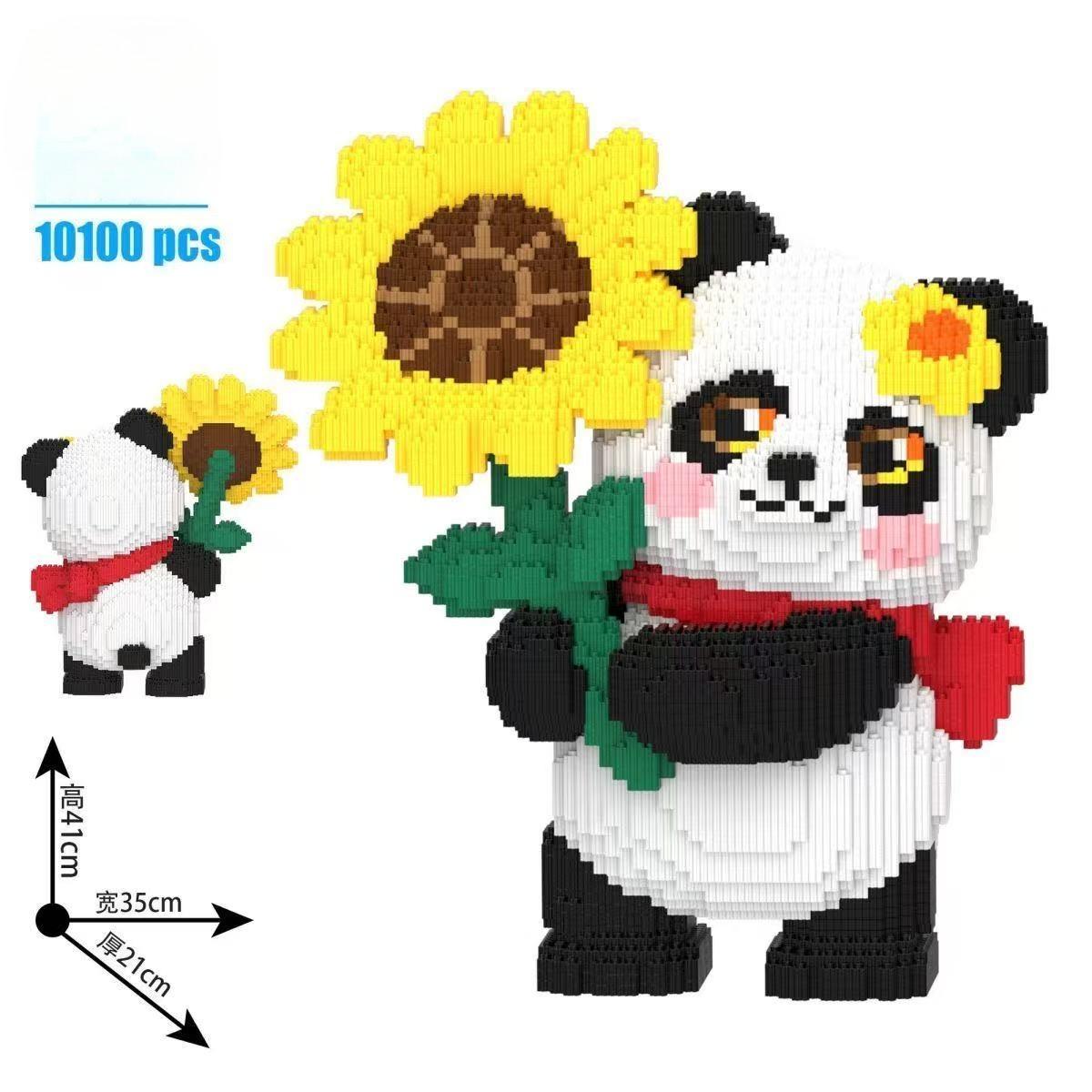 40cm Cute Giant Panda Blocks Toy Loves To Eat Bamboo Panda Children s Toy Gift Assembled Adult Building Block Toy Birthday Gift