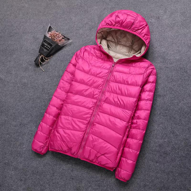 Giacca in piumino da donna leggera reversibile taglie forti