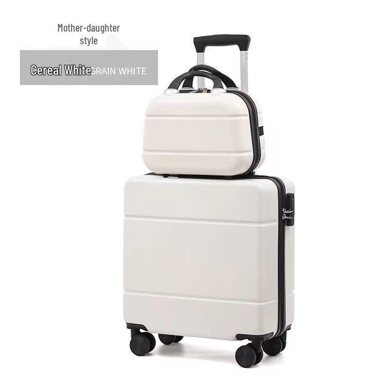 Women's 18" Mini Student Carry-on Suitcase, Aluminum Frame, 20" Compression-Resistant Trolley Case