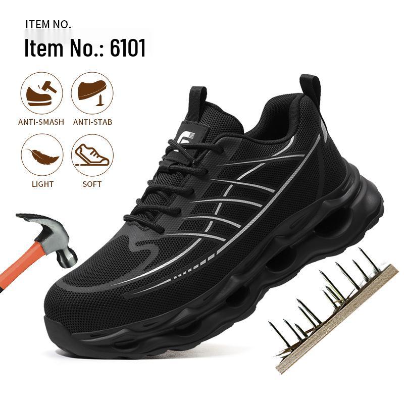 Men's Summer Breathable Safety Shoes: Anti-Smash, Anti-Puncture, Wear-Resistant for Long Hours on Construction Sites