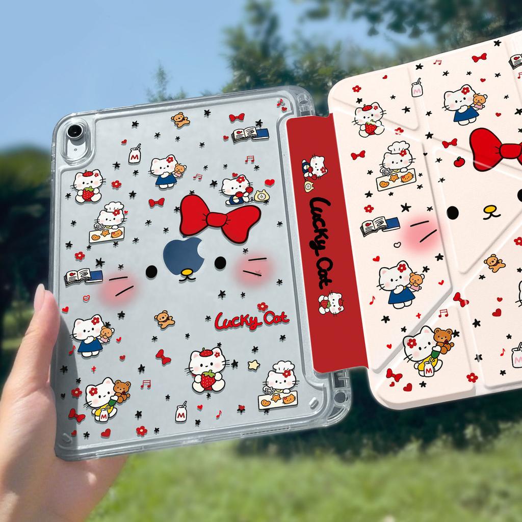Applicable to ipadpro tablet protective case kt cat air1/1/1 all-inclusive anti-drop 11-inch transparent 1y pen slot case