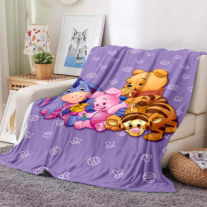 6 Sizes Classic HD Winnie The Pooh Print Soft Cozy Blanket Decor for Couch Sofa Bed Travel Camping Next Day Shipping Great Gift