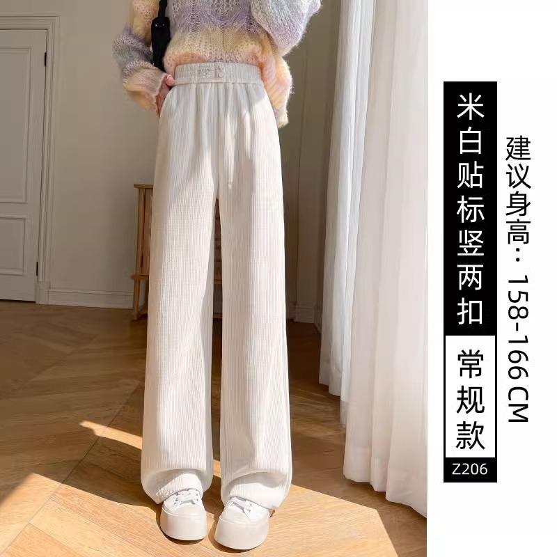 Chenier wide-leg pants women's spring and autumn new casual thin narrow version small straight pants corduroy pants