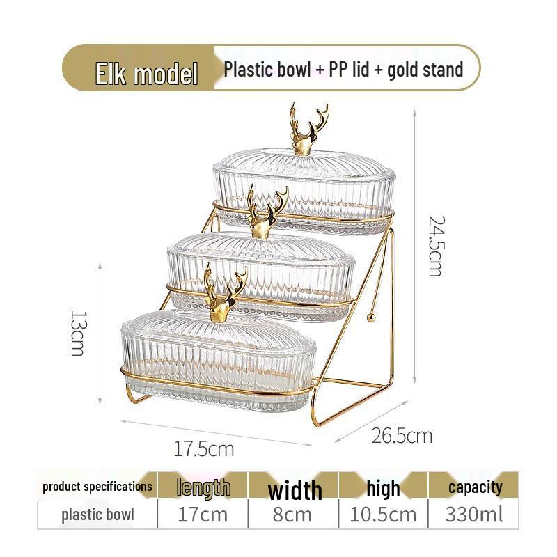 Elegant Multi-Layer Fruit and Snack Tray for Living Room