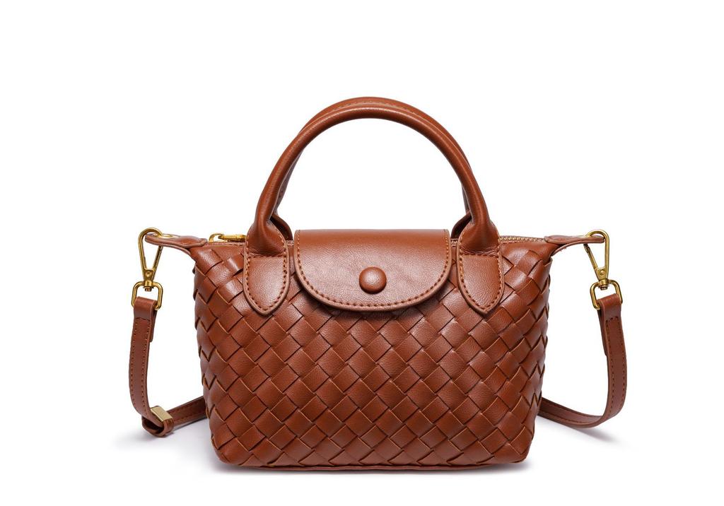 Woven handbag women's fashion small square bag high-end shoulder messenger bag trendy versatile dumpling bag