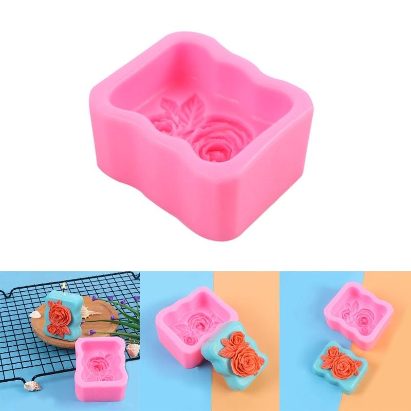 3D Rosen Duftkerzenform Bärenform Bärenkerzen Gießformen Blumenseife Gießformen Silikonform für Kerzen