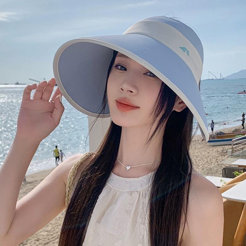 

Летняя шляпа-топ от солнца для женщин с широкими полями для защиты от солнца, закрывающая все лицо, демонстрирующая маленькую и универсальную шляпу для защиты от ультрафиолета, шляпа от солнца