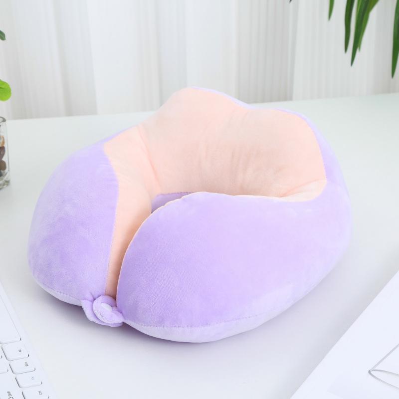 Cartoon Portable U-Shaped Neck Pillow - Foldable & Multifunctional for Travel