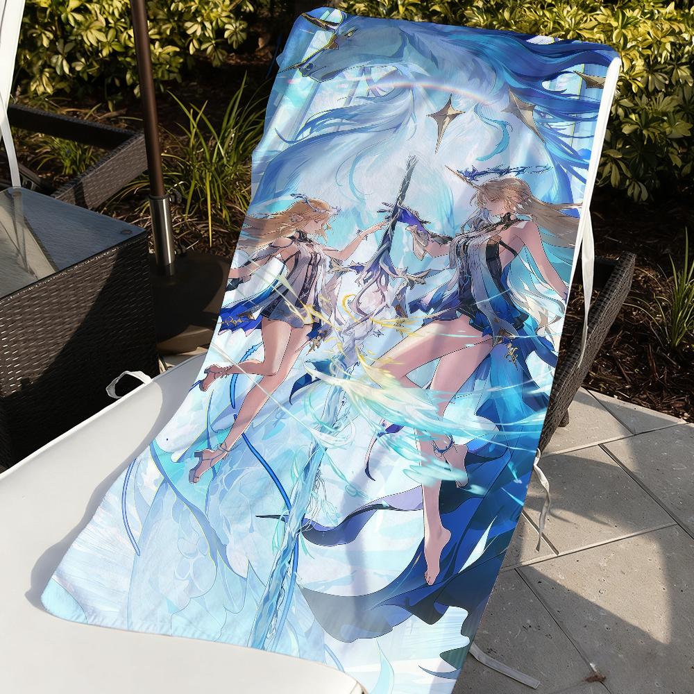 Fleurdelys Cartethyia Wuthering Waves Towel Sports Quick Dry Travel Camping Gear Sandproof Soft Light Large Beach Towel