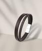 Blancier Bm258B1180 Brown Layered Cowhide Men'S Bracelet