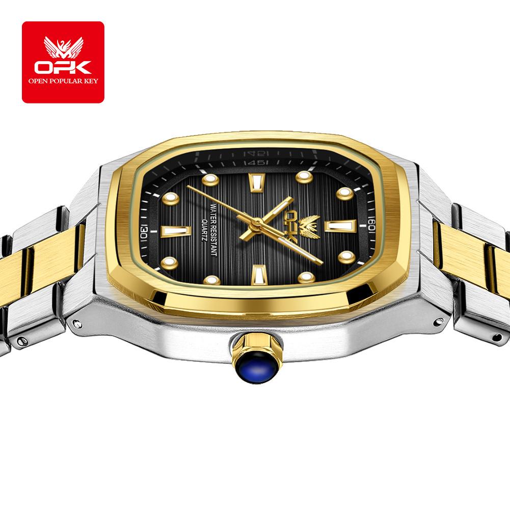 Mens Classic Analog Watch Octagon Square Case Quartz Movement Waterproof Luminous Wrist Watches