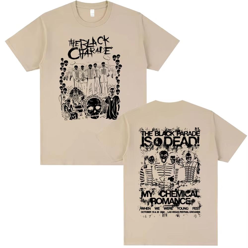 My Chemical Romance Punk Band T-shirt The Black Parade Graphic Streetwear Summer Men Women Rock Emo Oversized Crewneck T Shirts
