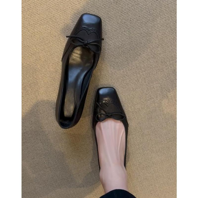 Black temperament high heels women's senior not tired feet bow light mouth single shoes commuter shoes