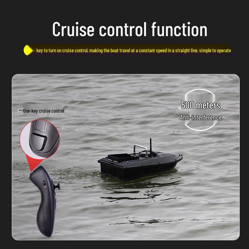500m RC Intelligent Fishing Boat with One-Handed Cruise and Bait Feeder