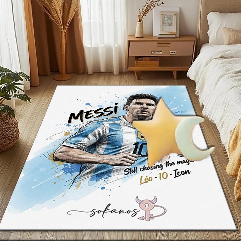 Golden Messi Glory Rug Game Carpet, Floor Mat for Bedroom Living Room Entryway Rug, Home Decor Idea Gift for Christmas Birthday