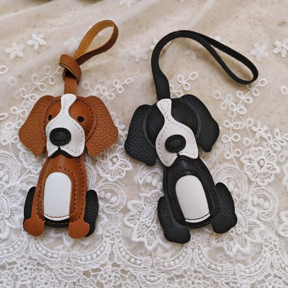 Multi-color Hanger Border Collie Leather Pendant Cartoon Charm Pu Leather Dog Keychain Fashion DIY Bag Pendant Women