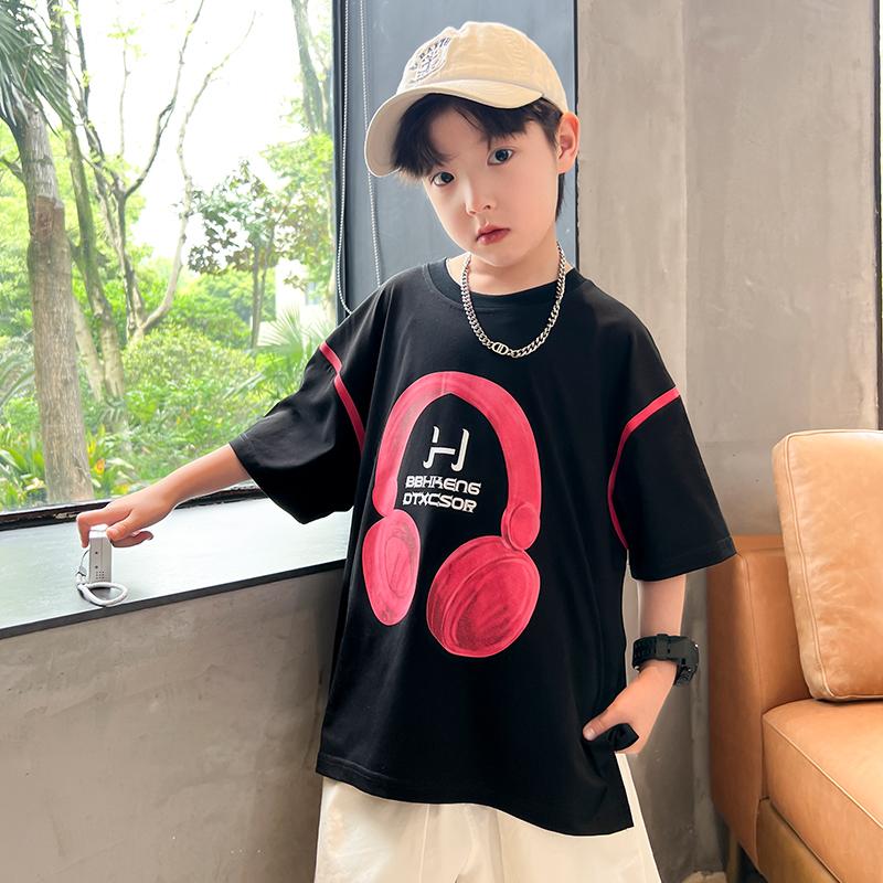 Boys' summer clothes short sleeved T-shirt 2026 new style children's clothing summer top boys' summer style trendy brand handsome t
