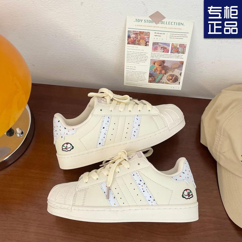 Niche shell head skateboard shoes women's 2025 autumn new cream sports shoes ins trendy leather white shoes