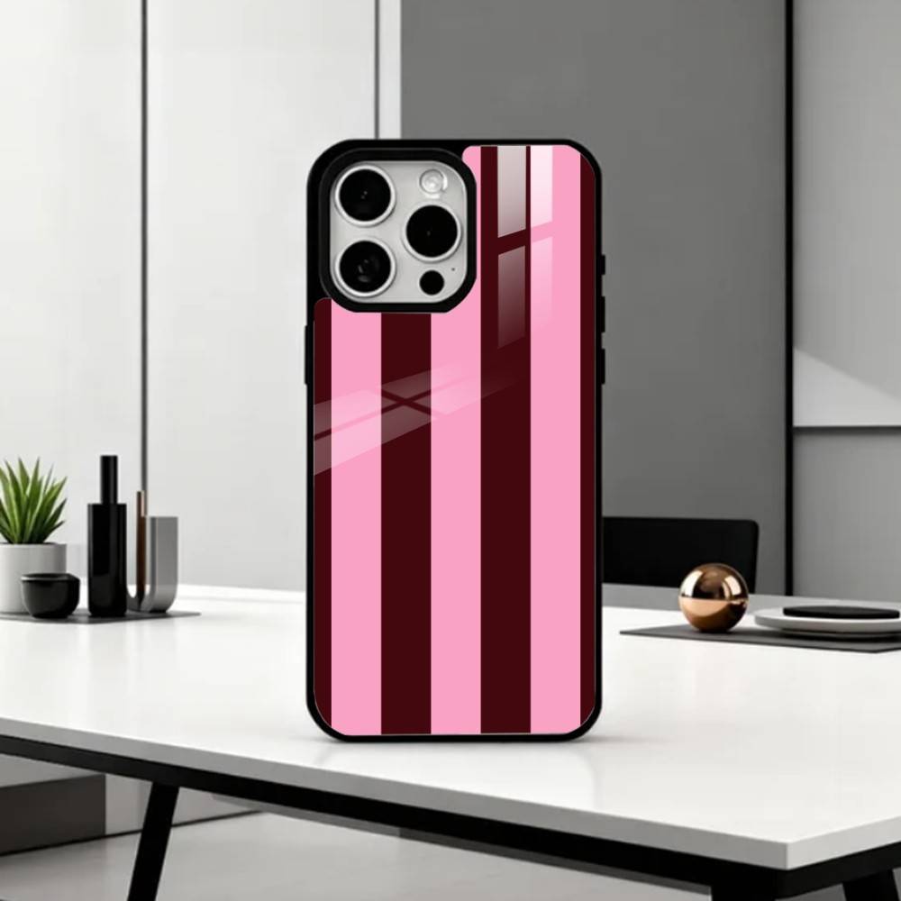 B-Burgundy White Stripe Phone Case For iPhone17,16,15,14,13,12,11 Plus,Pro Max Magnetic For Magsafe Wireless Charging