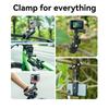TELESIN Rotating Claw Clamp Mount for Cycling and Double Ball Head with Clip Mount for Action Camera Gripper Compatible with GoPro Hero Insta360 DJI