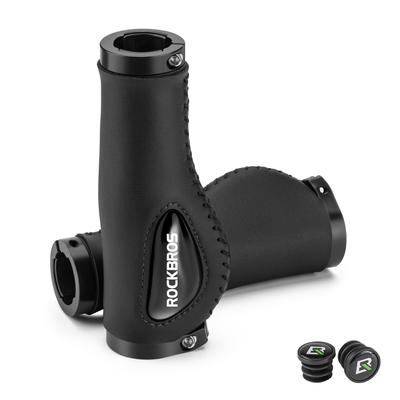 ROCKBROS Bicycle Ergonomic Handlebar Grips with Shock Silicone Cushion Double Compatible with Cross Bike Cycle Grips Grips, Absorption,