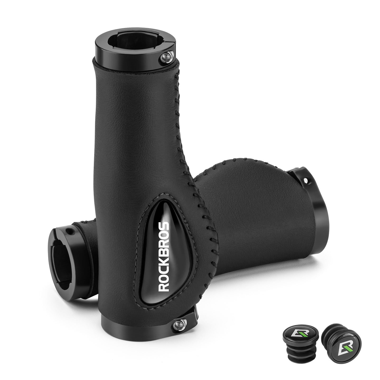 ROCKBROS Велосипедные эргономичные ручки руля с амортизирующей силиконовой подушкой, двойные, совместимые с кроссовым велосипедом, велосипедные ручки, ручки, амортизация,