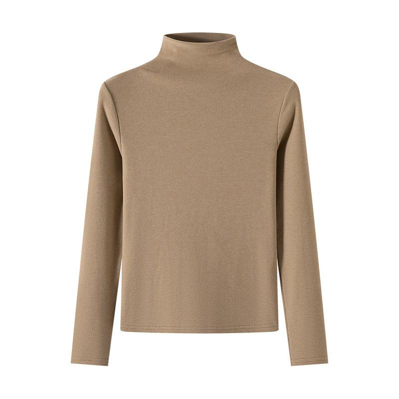 55 Lyocell semi-turtleneck women's season new warm and slim T-shirt