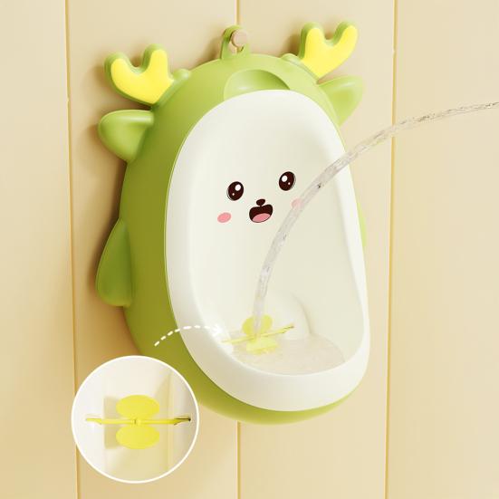 Boys Potty Training Urinal Cartoon Animal Shape Wall-Mounted Pee Trainer with Rotating Windmill Target Children Urinal
