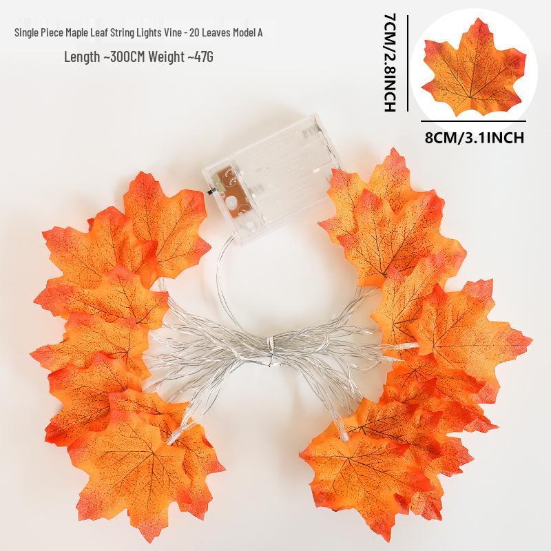 LED Maple Leaf and Pumpkin String Lights for Christmas and Thanksgiving Decor