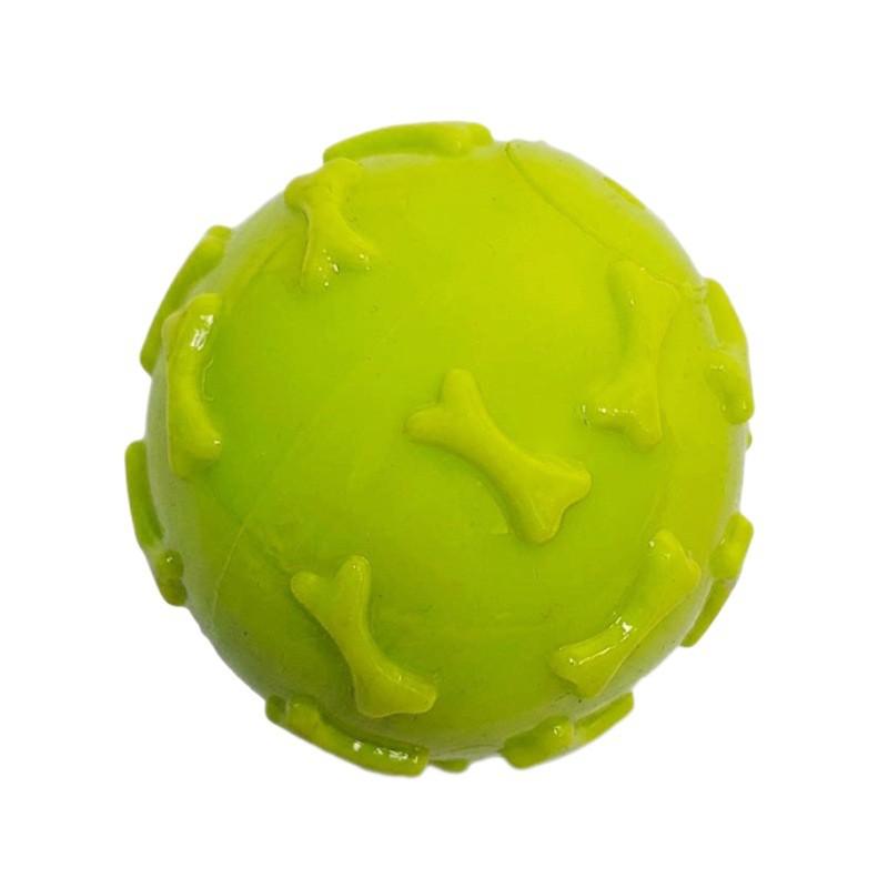 TPR Dog Chew Toy Bone-Shaped Ball With Squeaker Puppies Natural Teething Relief Durable Pet Play Item