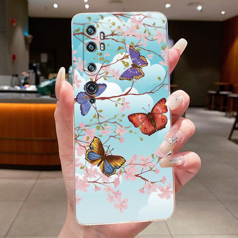 Phone Case For Xiaomi Mi cc9 Pro/Mi Note 10/Mi Note 10 Pro Butterfly Bow Protective Casing Transparent Soft Silicone TPU Cover